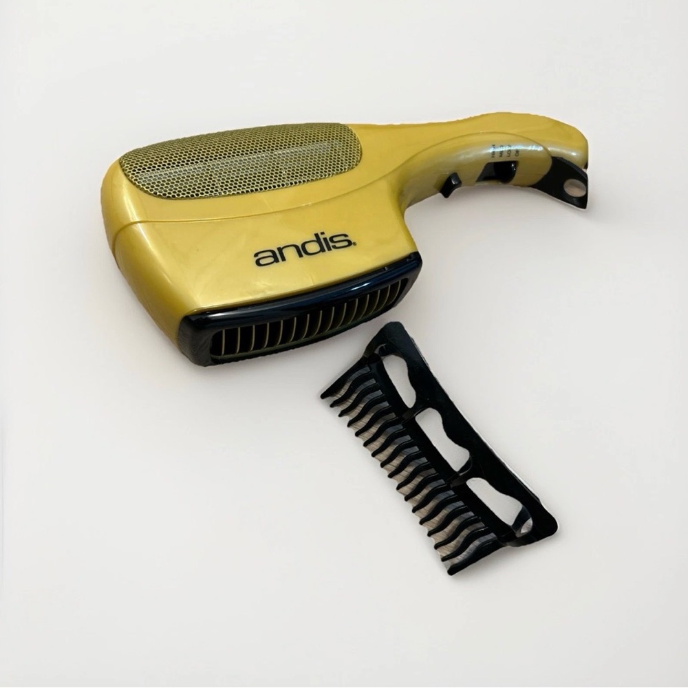 Andis Gold Hair Dryer with Black Comb Attachment